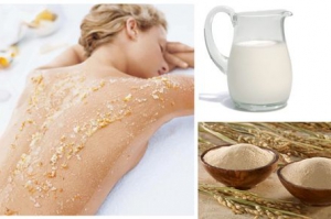 Rice milk body scrub           